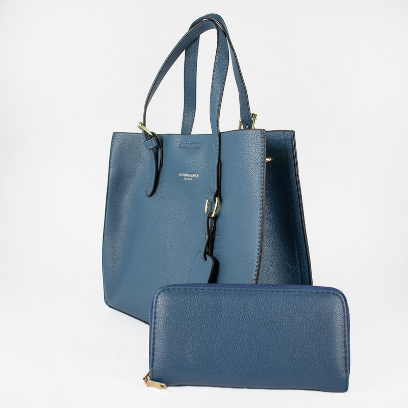 Cartera con billetera Vintage azul bolso de mujer elegante y funcional accesorio de moda femenino estilo clásico y moderno