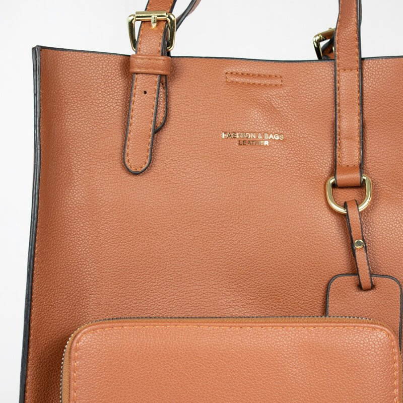 Cartera con billetera Vintage color Caramel moda mujer estilo único elegante accesorios de moda.