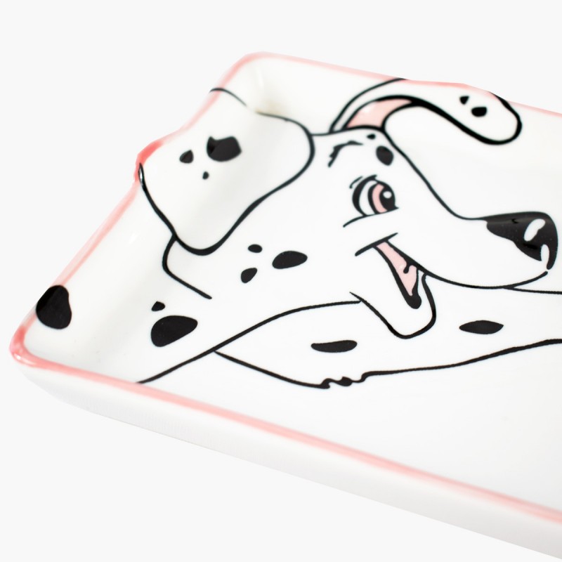 Plato picoteo perro Dálmata diseño infantil decoración hogar menaje cocina blanco y negro