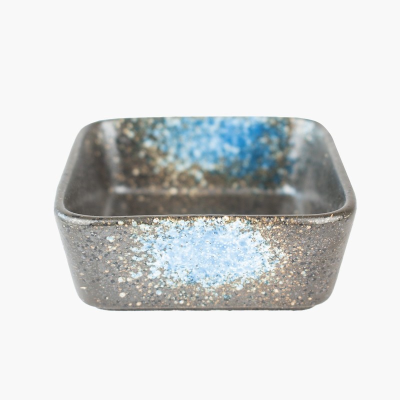 Plato de picoteo negro y azul diseño único cerámica artesanal decoración mesa menaje hogar Chile