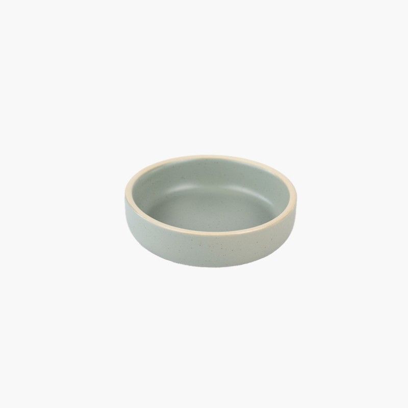 Plato para picoteo cerámico verde vajilla greda artesanal chilena diseño hogar menaje cocina moderno y elegante
