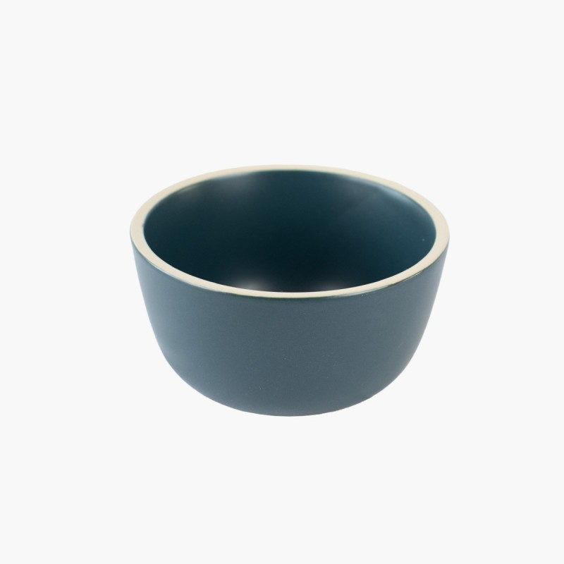 Bowl Postre Cerámica Azul diseño moderno. Vajilla elegante para postres y ensaladas. Comprar online en Chile.