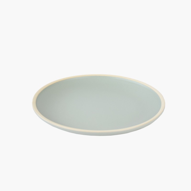 Plato comida cerámica verde 21 cm menaje cocina hogar
