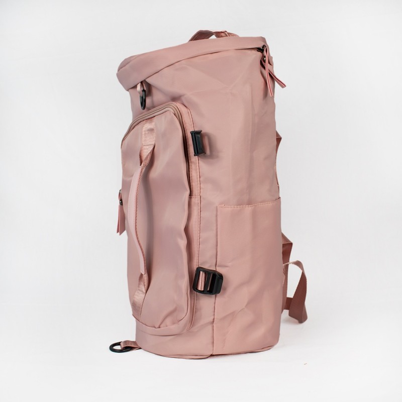 Mochila deportiva color rosa bolso versátil accesorios moda mujer estilo urbano juvenil práctica y moderna